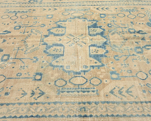 5x9 Vintage Brown Persian Style Hand Knotted Low Pile Wool Area Rug